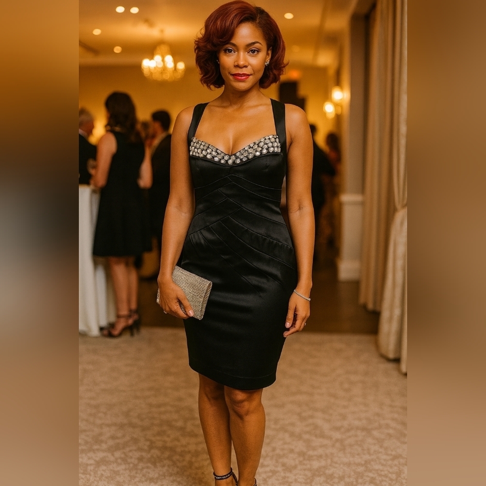 Source Unknown Black Midi Dress